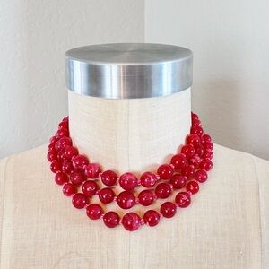 Three Strand Beaded Necklace 16”-19”